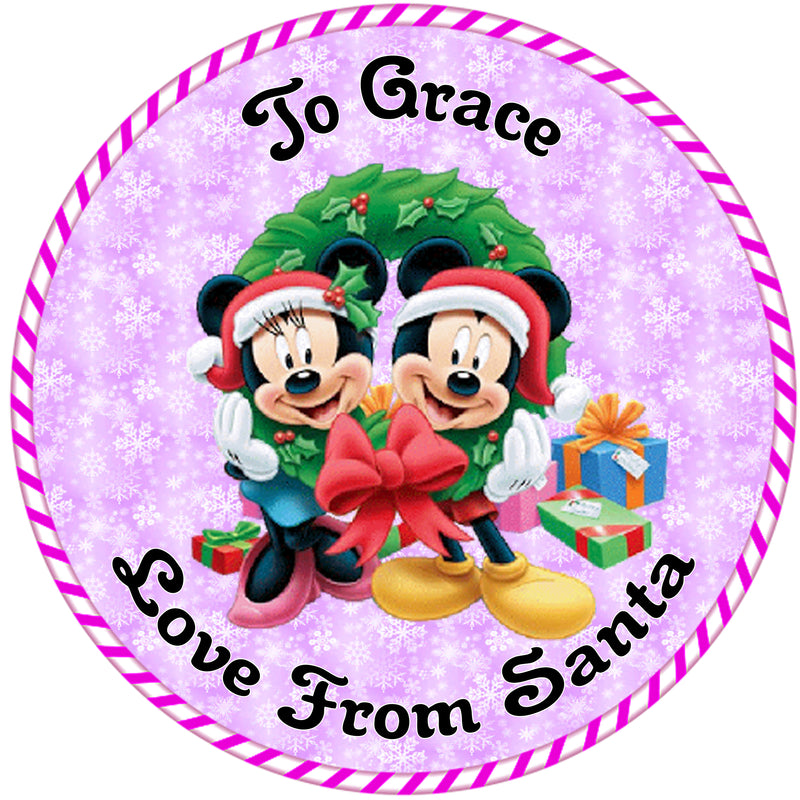 24 x Christmas Present personalised stickers Various options 45mm