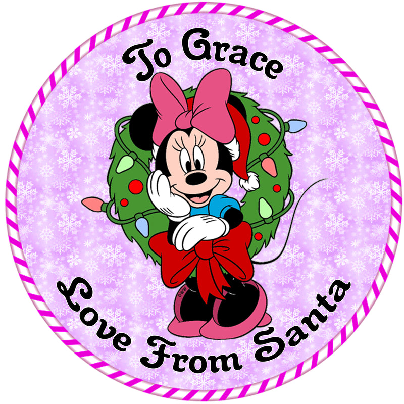 24 x Christmas Present personalised stickers Various options 45mm