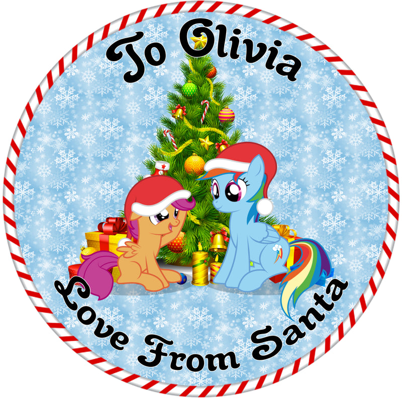 24 x Christmas Present personalised stickers Various options 45mm