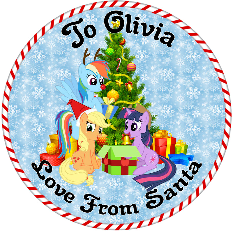 24 x Christmas Present personalised stickers Various options 45mm