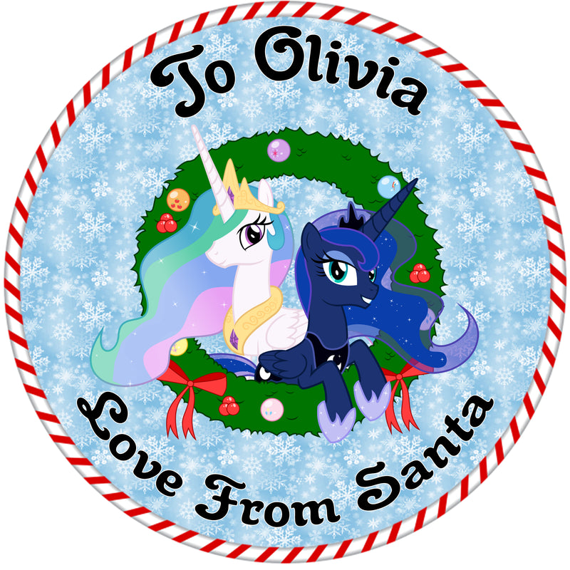 24 x Christmas Present personalised stickers Various options 45mm