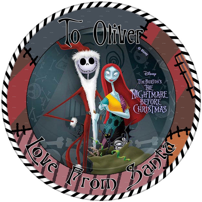 24 x Christmas Present personalised stickers Various options 45mm