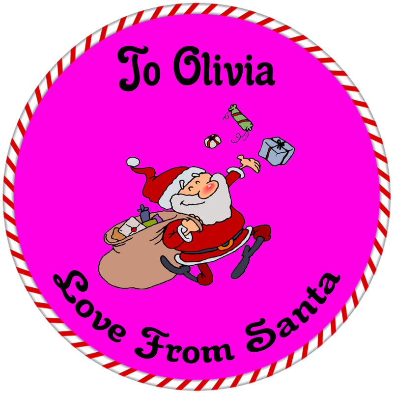 24 x Christmas Present personalised stickers Various options 45mm