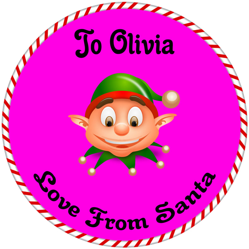 24 x Christmas Present personalised stickers Various options 45mm