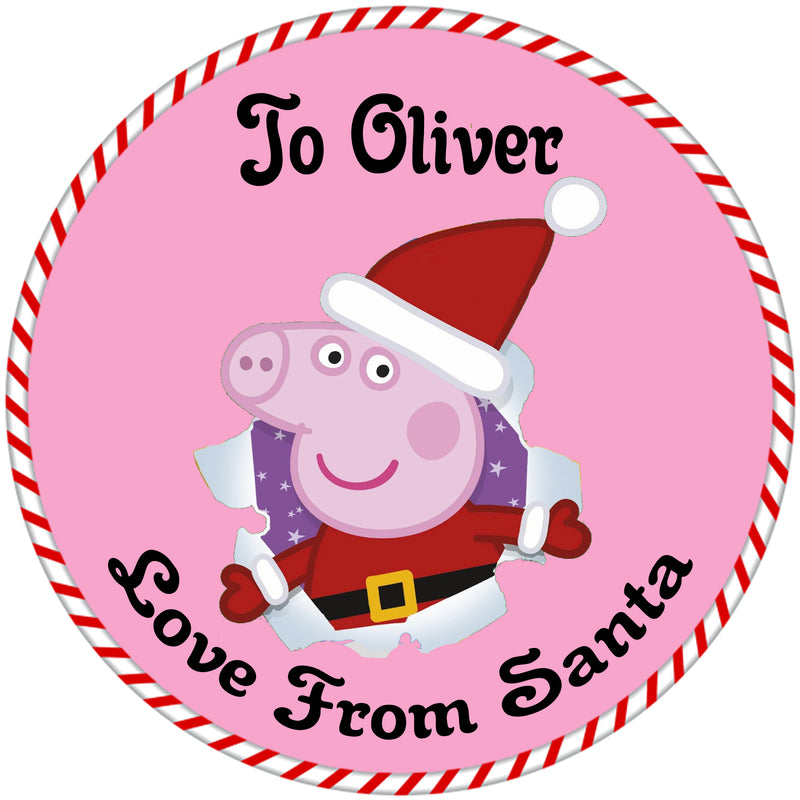 24 x Christmas Present personalised stickers Various options 45mm