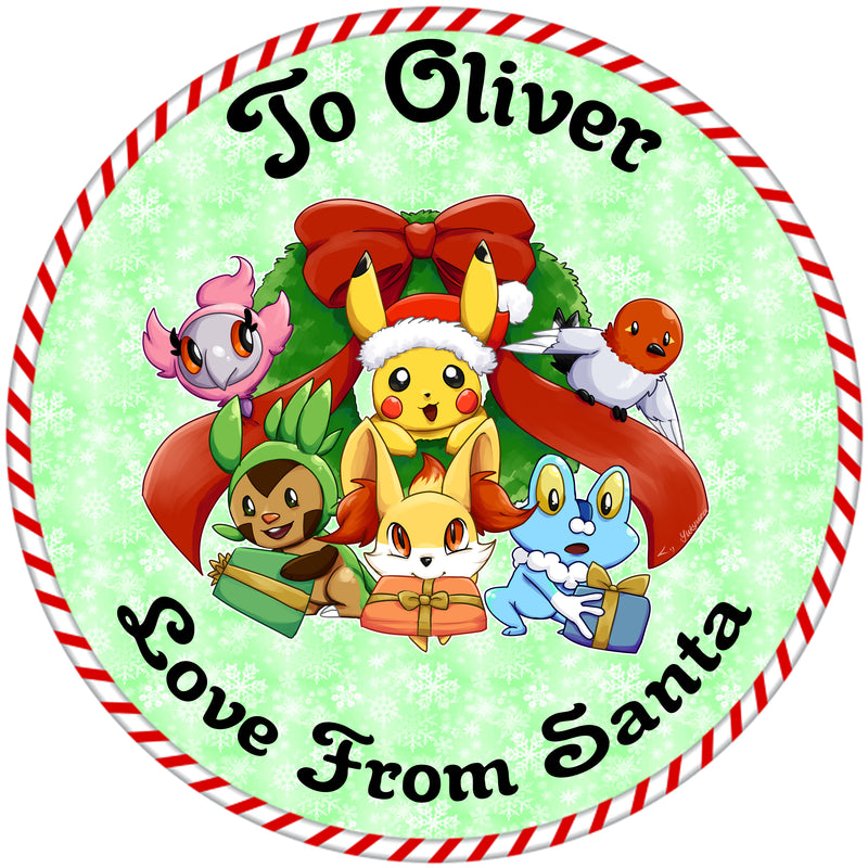 24 x Christmas Present personalised stickers Various options 45mm