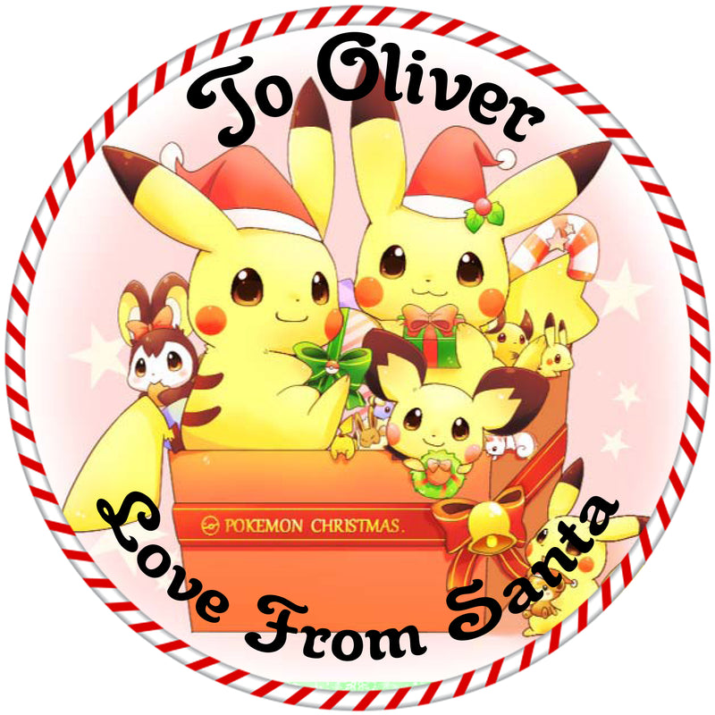 24 x Christmas Present personalised stickers Various options 45mm