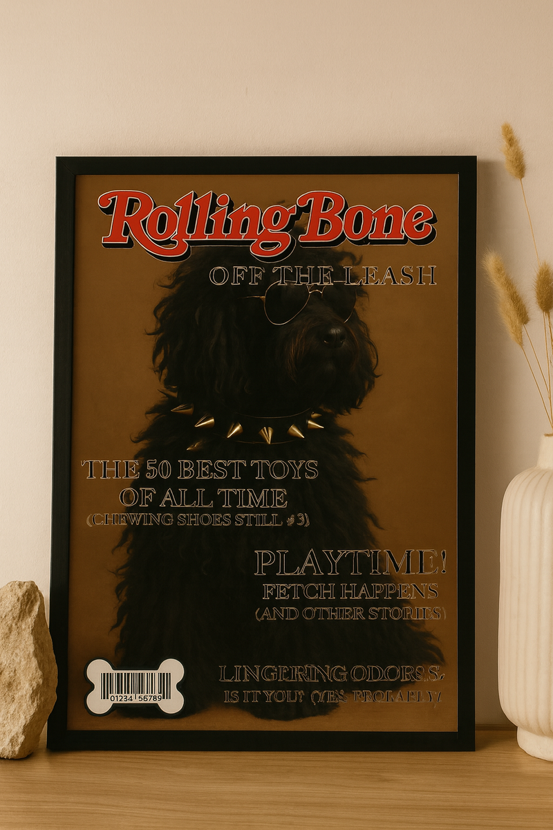 Personalised Faux magazine Pet portrait Wall Art Poster print Framed/Unframed Custom High Quality Digital Photo service
