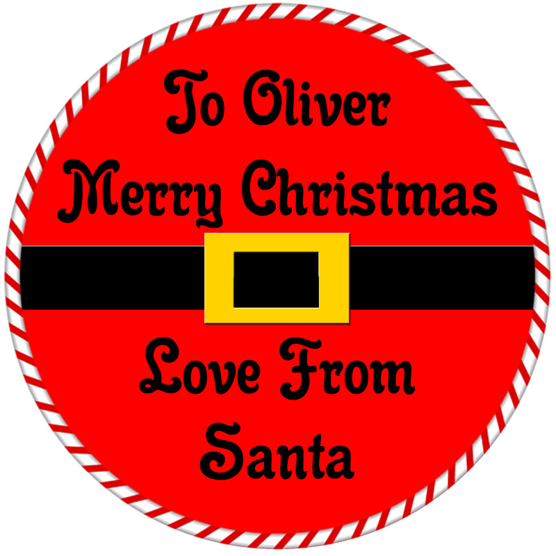 24 x Christmas Present personalised stickers Various options 45mm