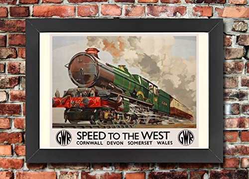 Vintage Speed West Cornwall Devon Wales GWR Railway Travel Tourism Advertisement Poster Print Re-Print