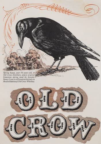 Vintage Old Crow Whiskey Advertising Advertisment Reproduction Print Card