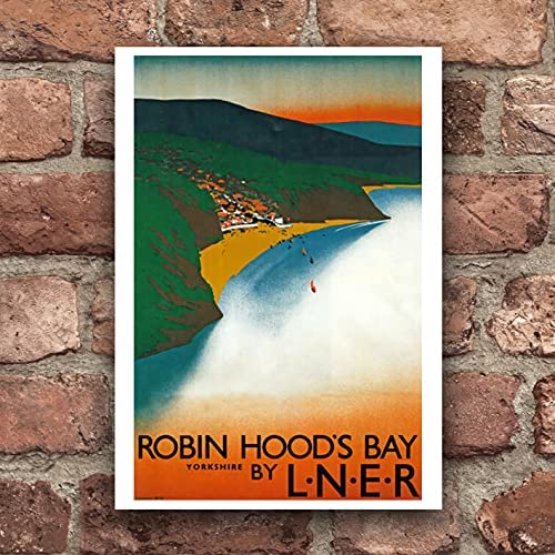Vintage Robin Hoods Bay Travel Poster Yorkshire LNER British Railway Reproduction Print