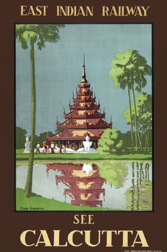 Vintage See Calcutta India East Indian Railway Travel Poster Re-Print