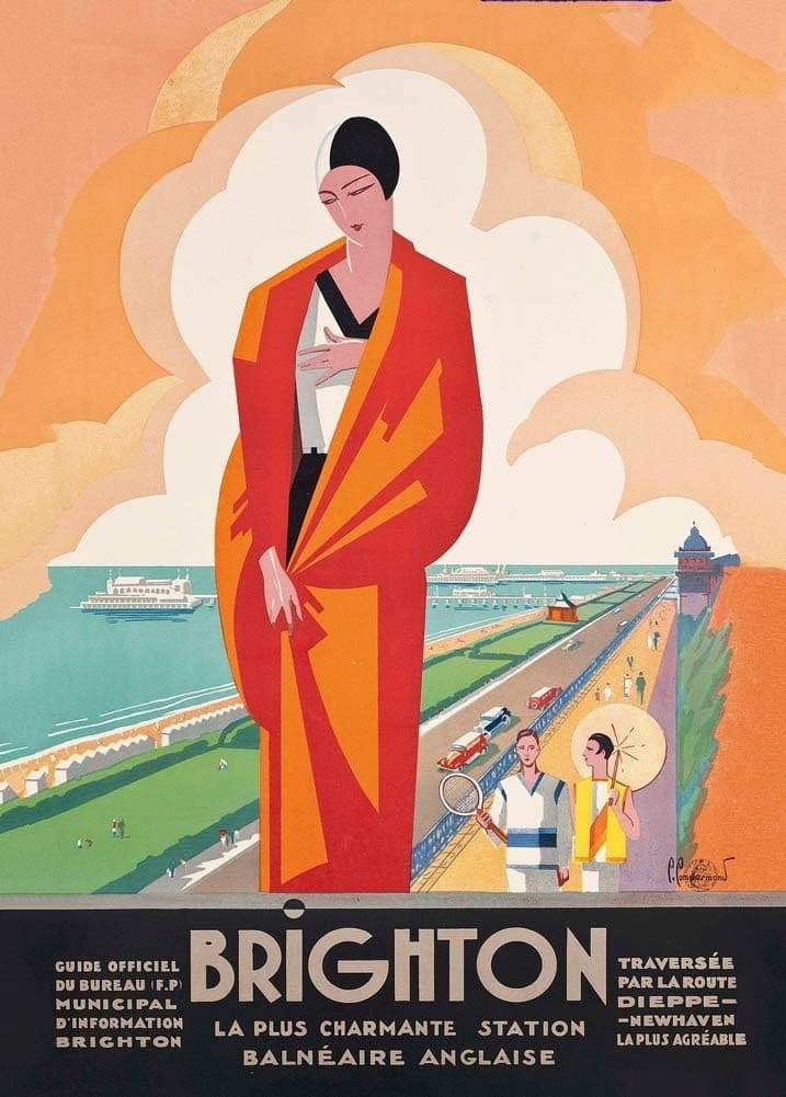 Vintage Travel England 'Brighton with Southern Railways', 1921, Reproduction Art Deco Vintage Travel Poster (Various Sizes Available)