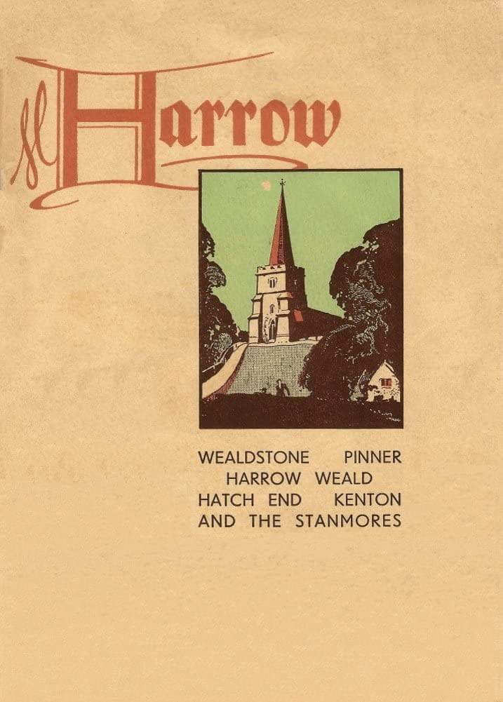 Vintage Travel England 'Harrow, Wealdstone, Pinner, Hatch End, Kenton, Weald and The Stanmores', Reproduction   Vintage Travel Poster