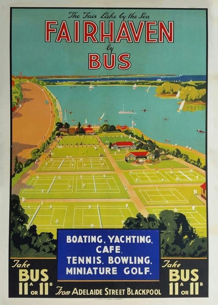Vintage Travel England 'Fairhaven by Bus', 1930, Reproduction Vintage English Art Deco Travel Poster (Various Sizes Available)
