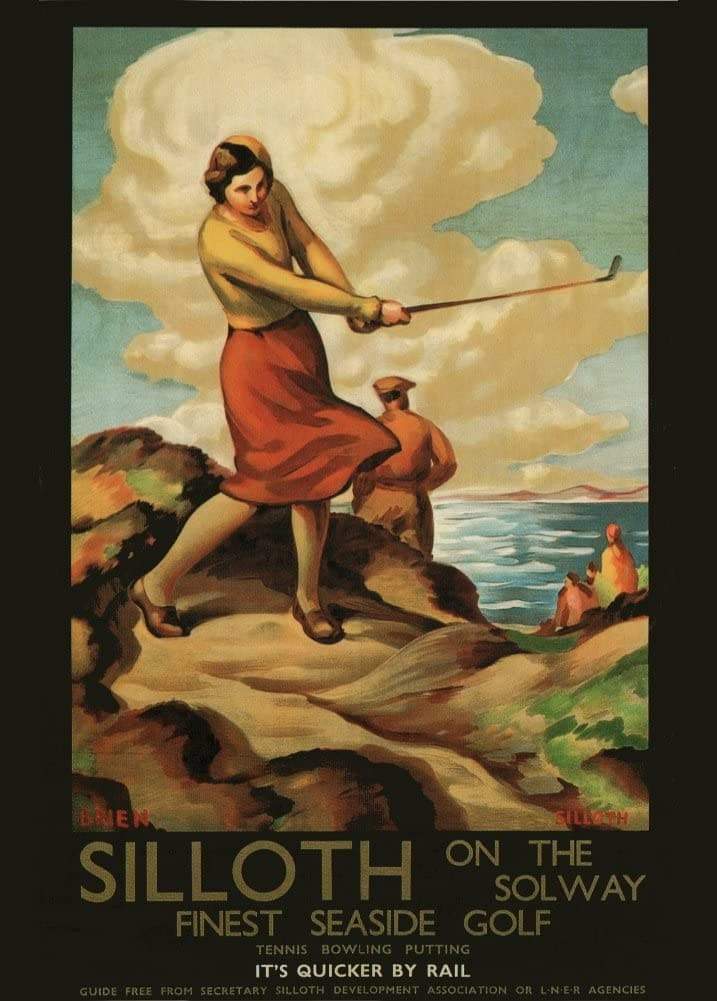 Vintage Golf 'Siloth in Cumbria for The Finest Seaside Golf with L.N.E.R', England, 1932, Reproduction Vintage Golfing and Travel Poster (Various Sizes Available)