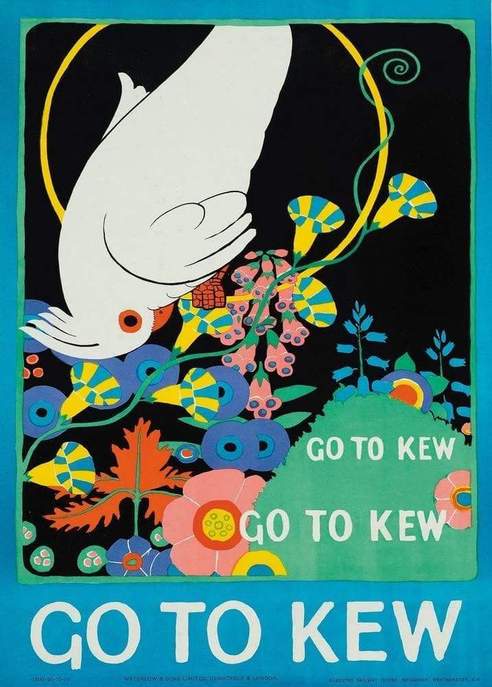 Vintage London Underground 'Go to Kew', 1915, Reproduction Classic English Travel Poster (Various Sizes Available)