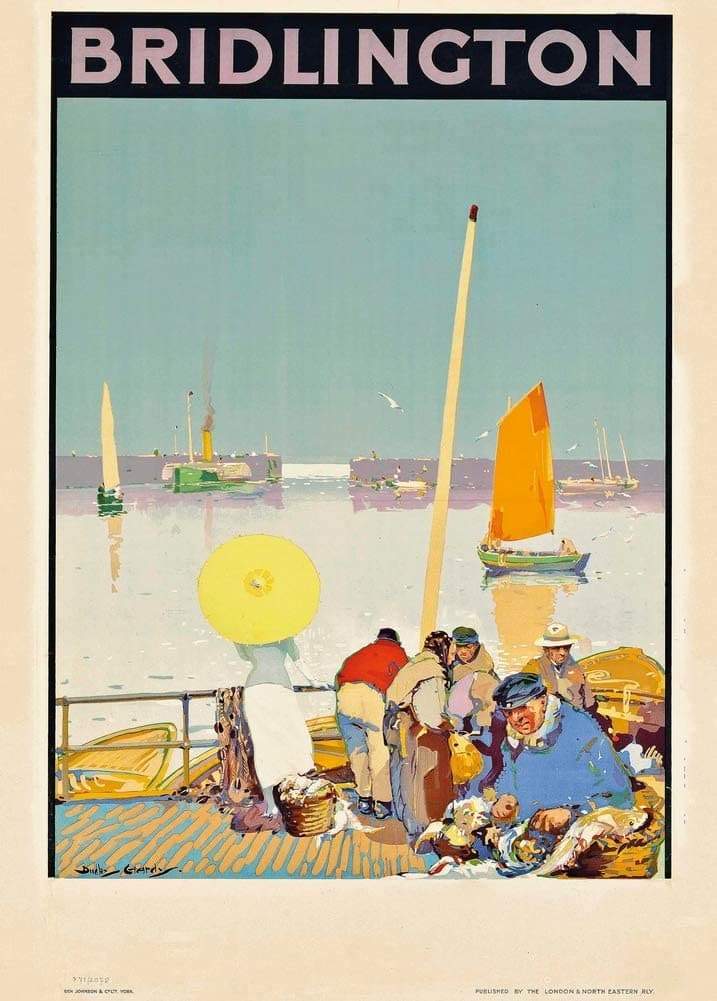 Vintage Travel England 'Bridlington', 1922, by Dudley Hardy, Reproduction Art Deco Vintage Travel Poster (Various Sizes Available)