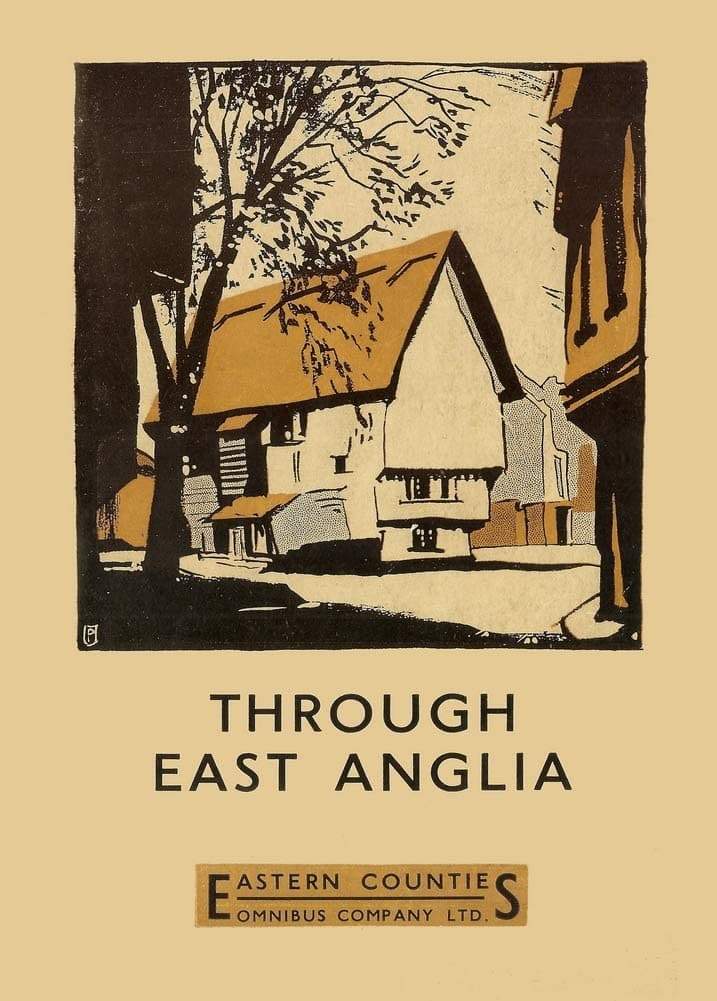 Vintage Travel England 'Through East Anglia', 1935, Reproduction Vintage Art Deco English Travel Poster (Various Sizes Available)