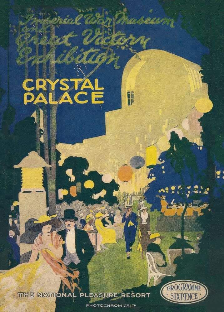 Vintage Travel England 'Crystal Palace Great Exhibition', 1921, Reproduction Vintage Art Deco Travel Poster (Various Sizes Available)