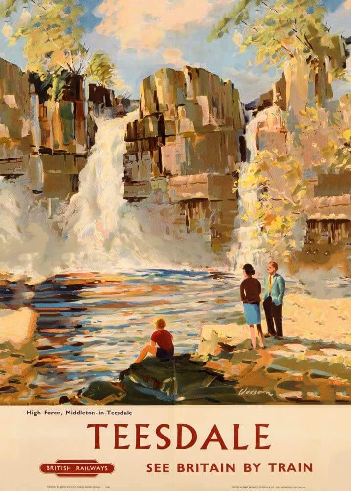 Vintage Travel England 'Teesdale, Pennines of Durham County', 1950's, Reproduction Vintage Art Deco Travel Poster (Various Sizes Available)