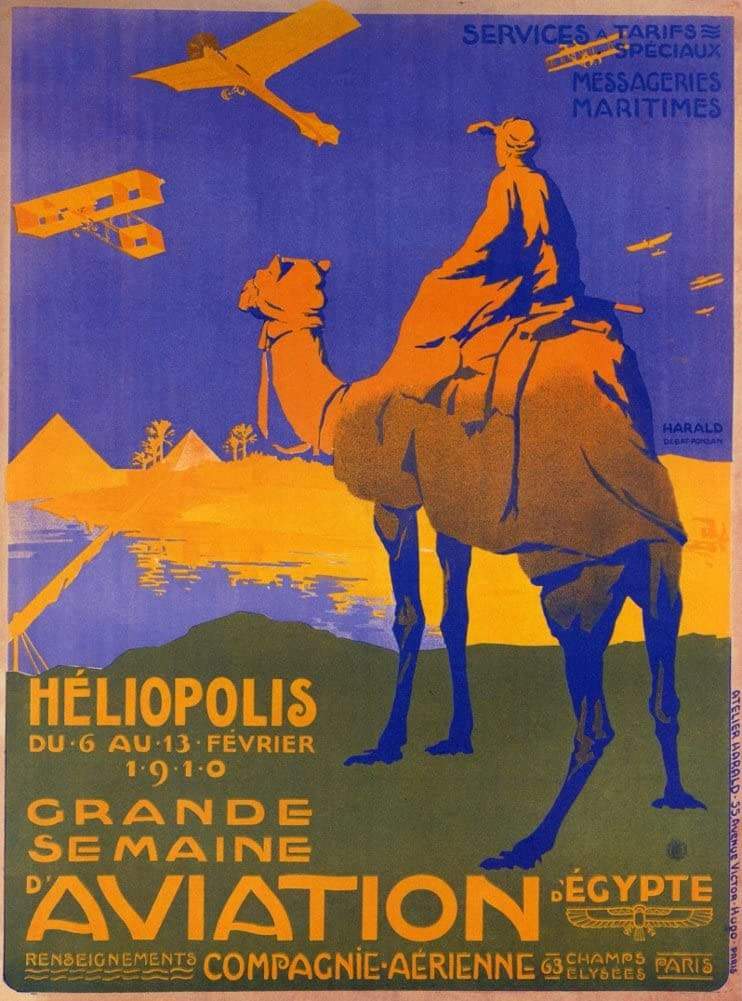 Vintage Travel Egypt 'General Aviation Week', 1910, Reproduction Vintage Travel Poster (Various Sizes Available)