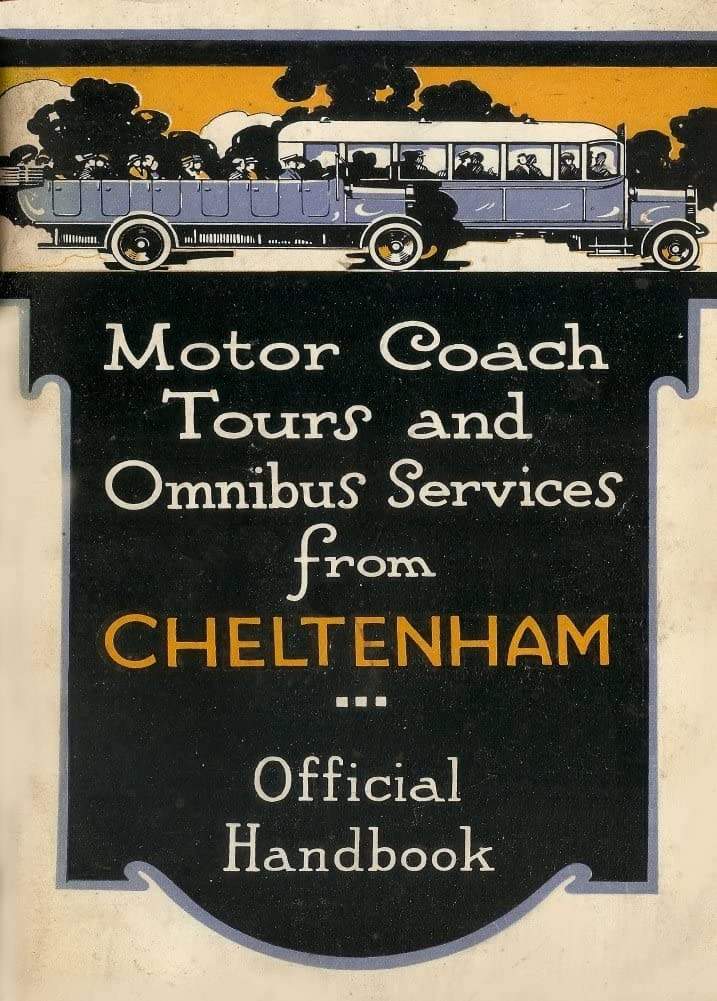 Vintage Travel England 'Cheltenham with Motor Coach Tours', 1925, Reproduction   Vintage Art Deco Travel Poster