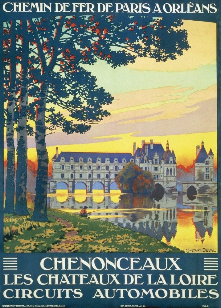 Vintage Travel France 'Chateu de Chenonceau, Indre-et-Loire', 1920, Reproduction Vintage Art Deco Travel Poster (Various Sizes Available)