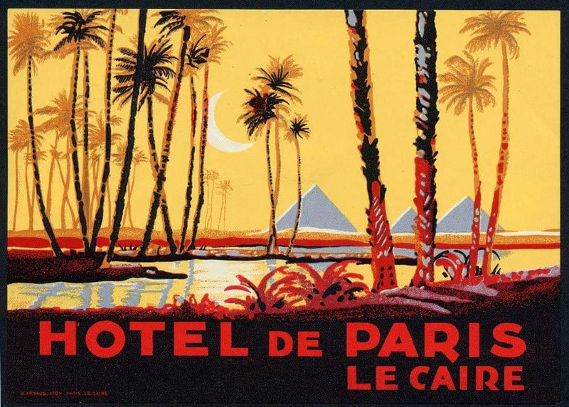 Vintage Travel Egypt 'Cairo Hotel de Paris', Reproduction Vintage Travel Poster (Various Sizes Available)