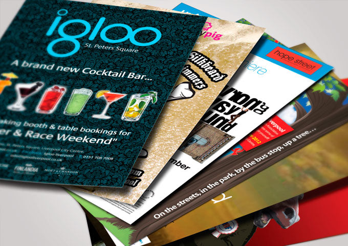 Custom Flyers and leaflets printed 4/4 on 150gsm Gloss No Fold