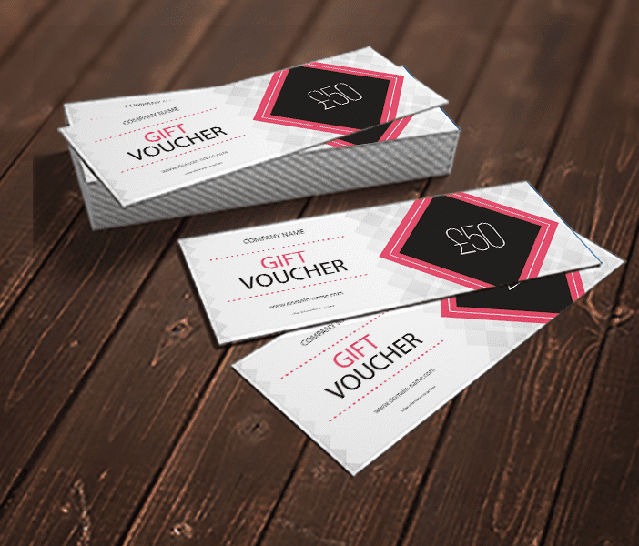 Gift Cards 10cm x 20cm printed 4/4 on 250gsm Gloss